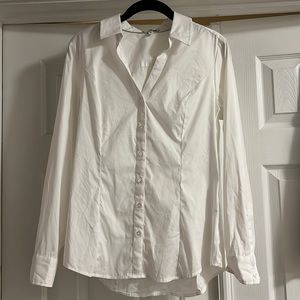 White Express Button Down Shirt